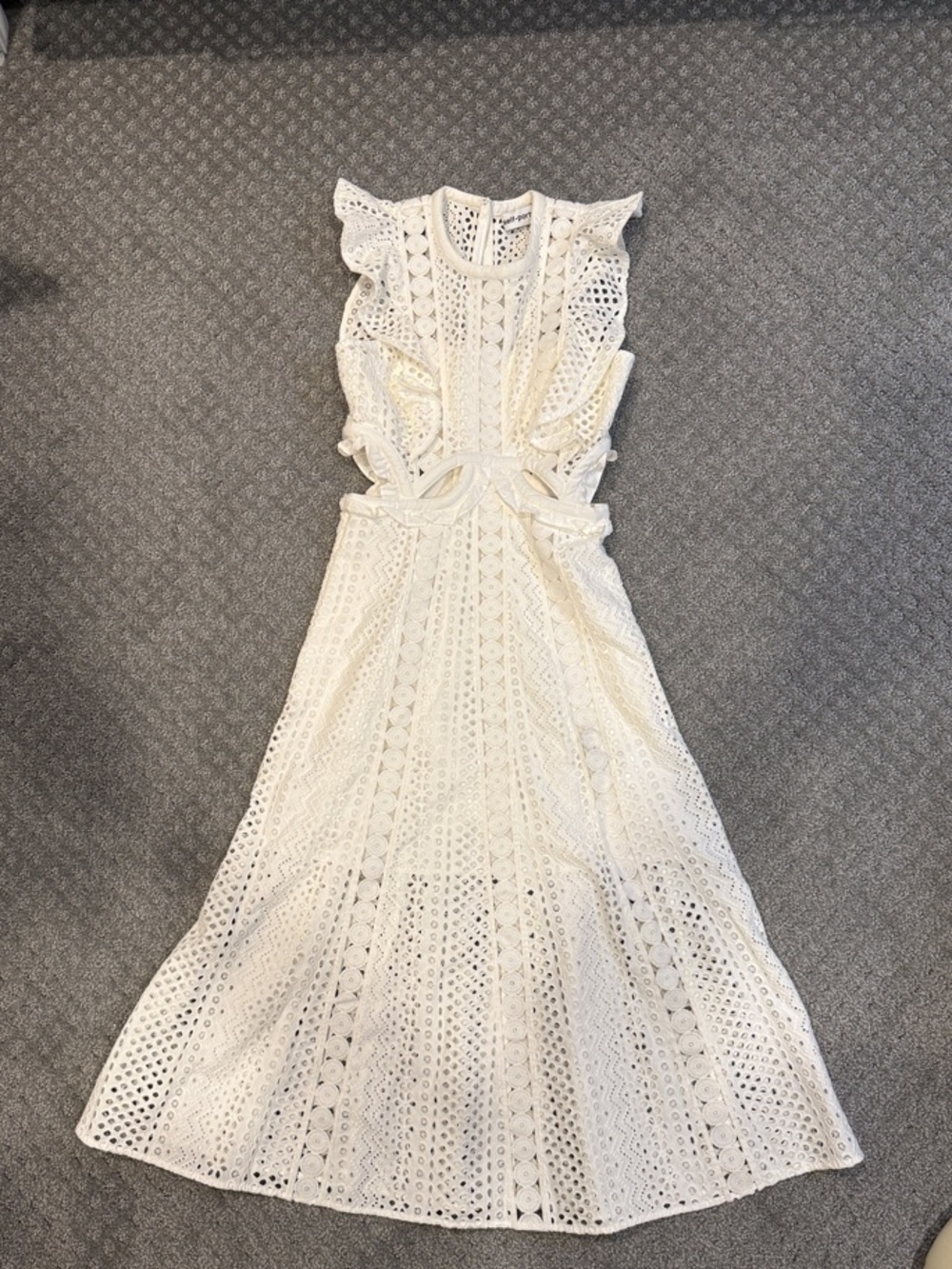 Self-Portrait White Eyelet Lace Maxi Dress